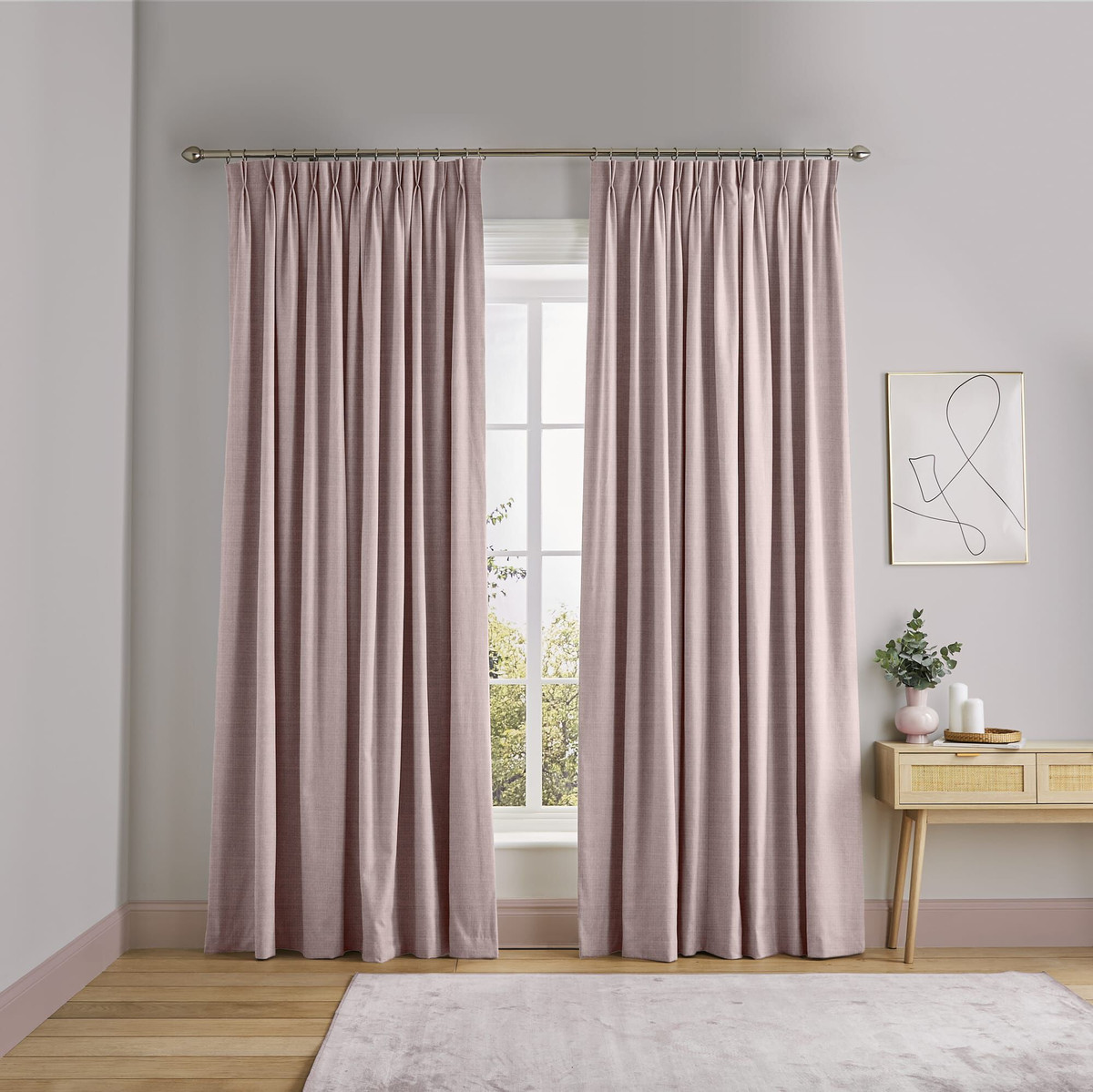 Wallace Pale Pink Curtains