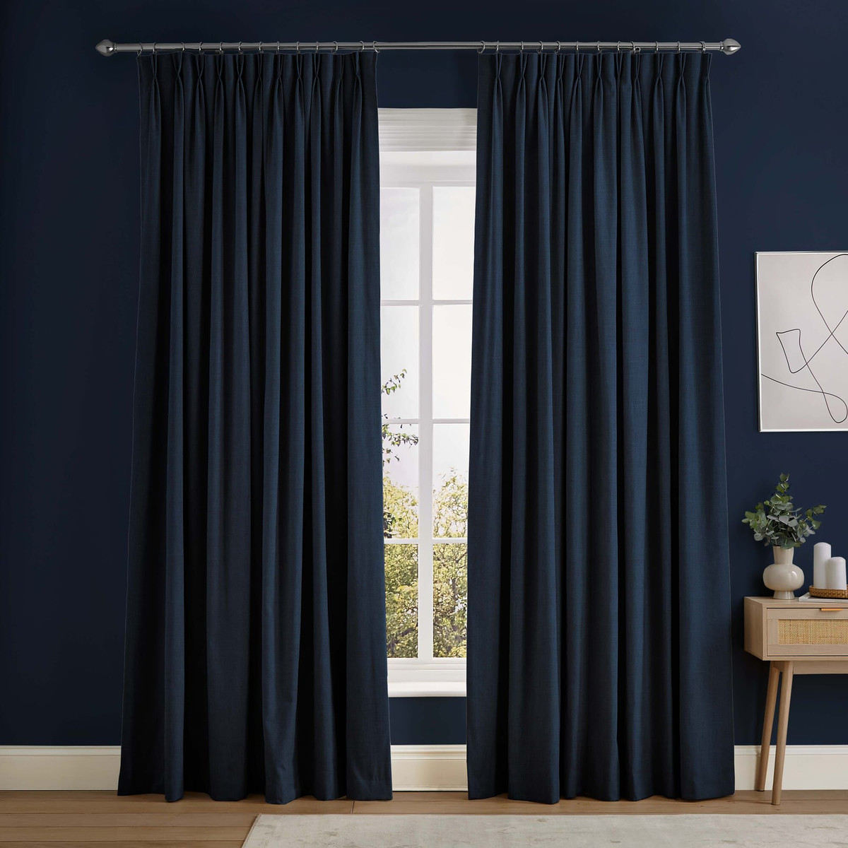 Campanile Navy Curtains