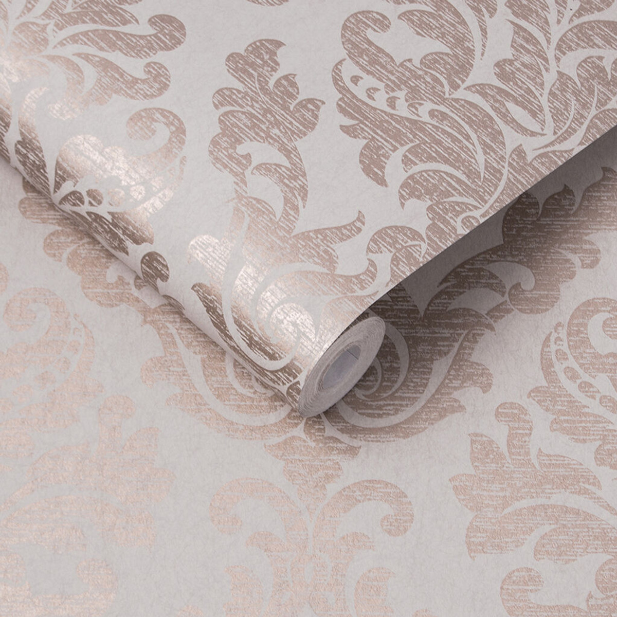 Antique Taupe & Rose Gold Wallpaper