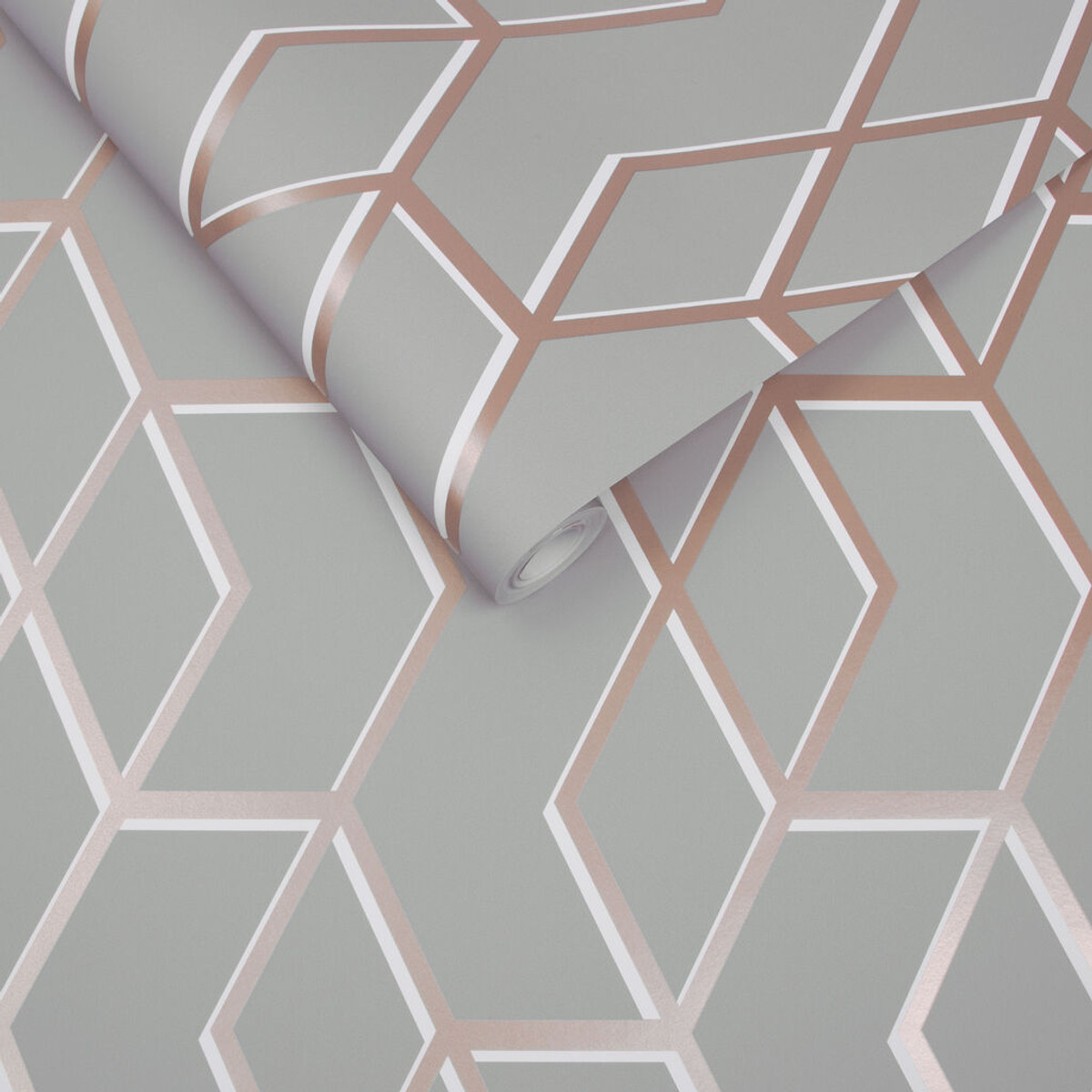 Archetype Grey & Rose Gold Wallpaper