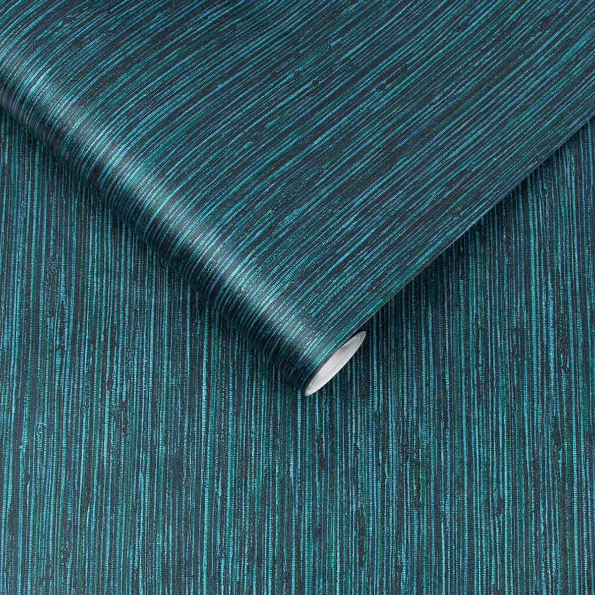 Grasscloth Texture Teal Wallpaper