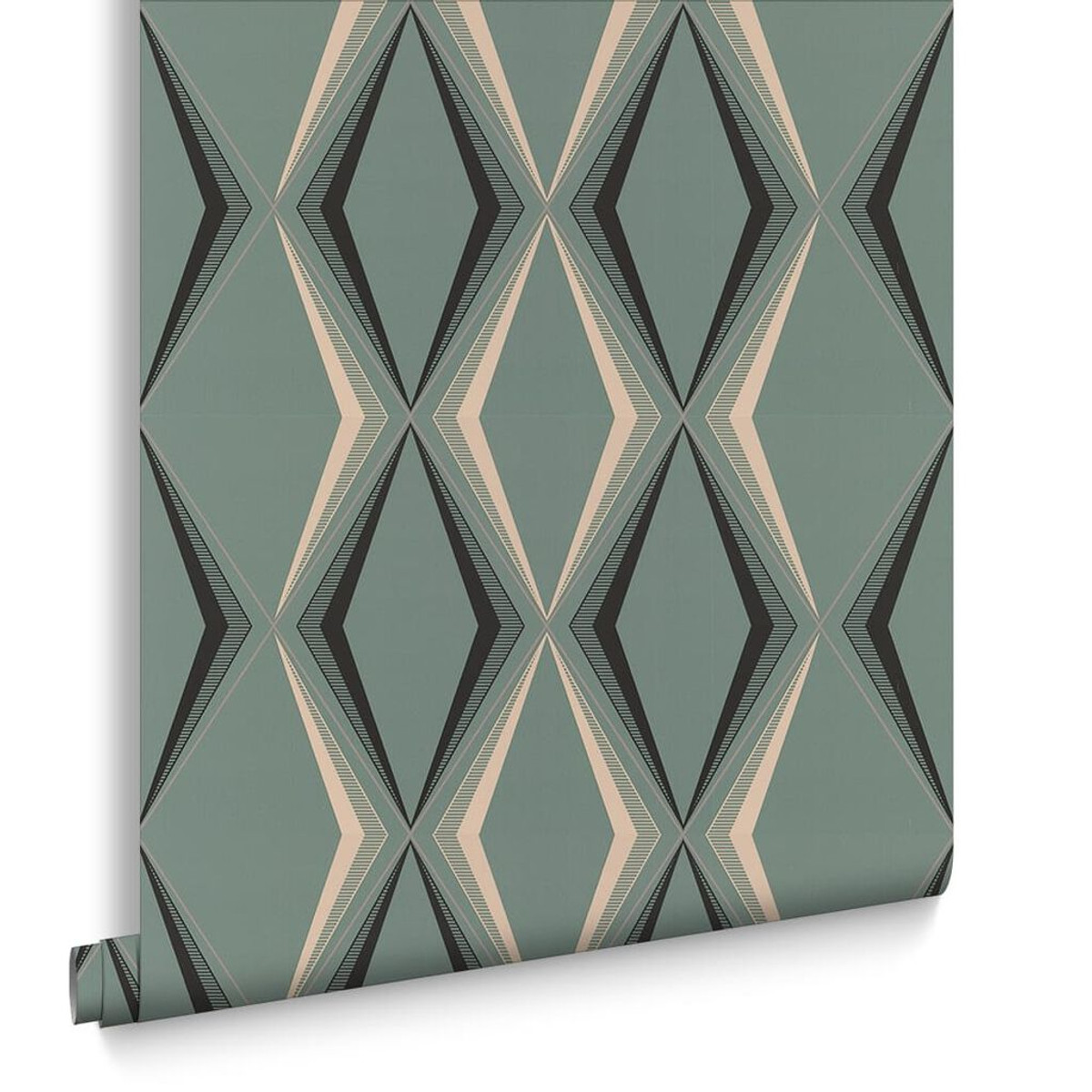 Deco Diamond Green Wallpaper