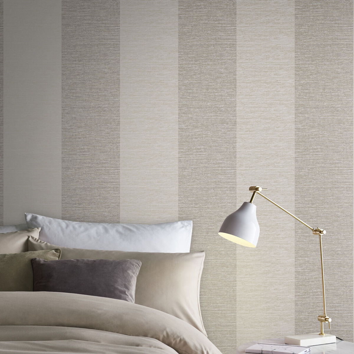 Atelier Stripe Stone Wallpaper