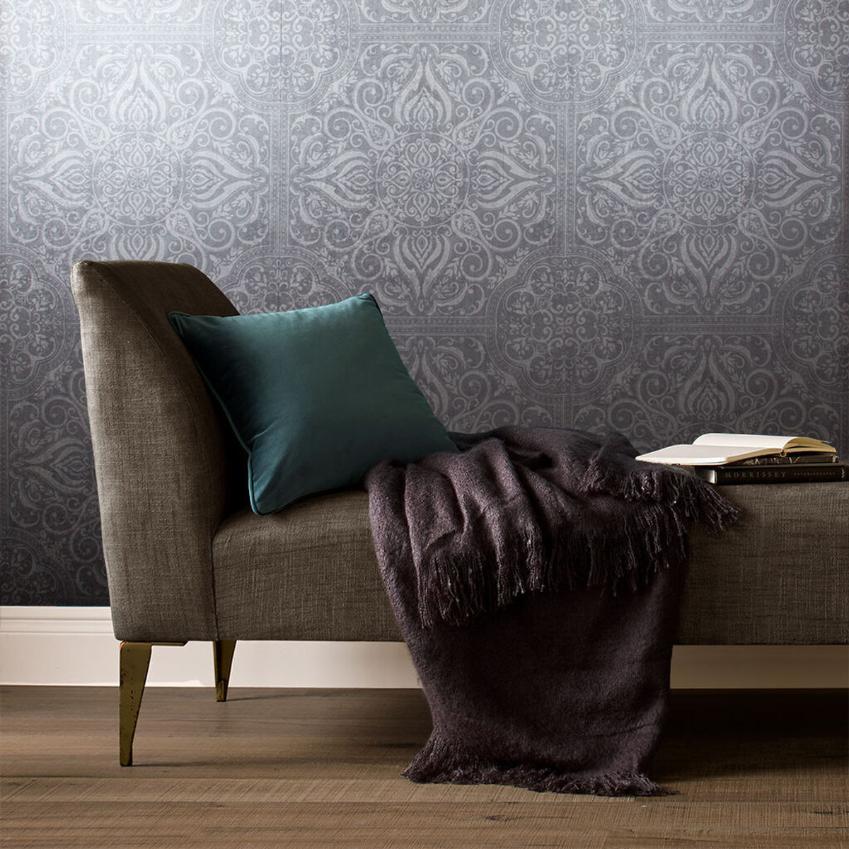 Souk Tile Pewter Wallpaper