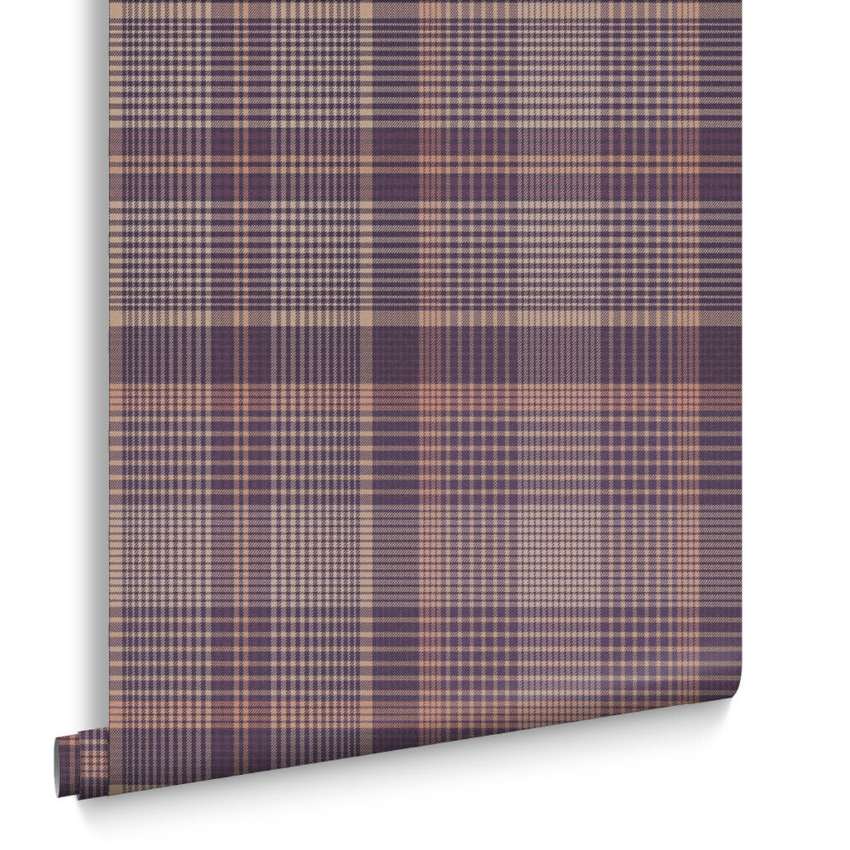 Heritage Plaid Plum Wallpaper