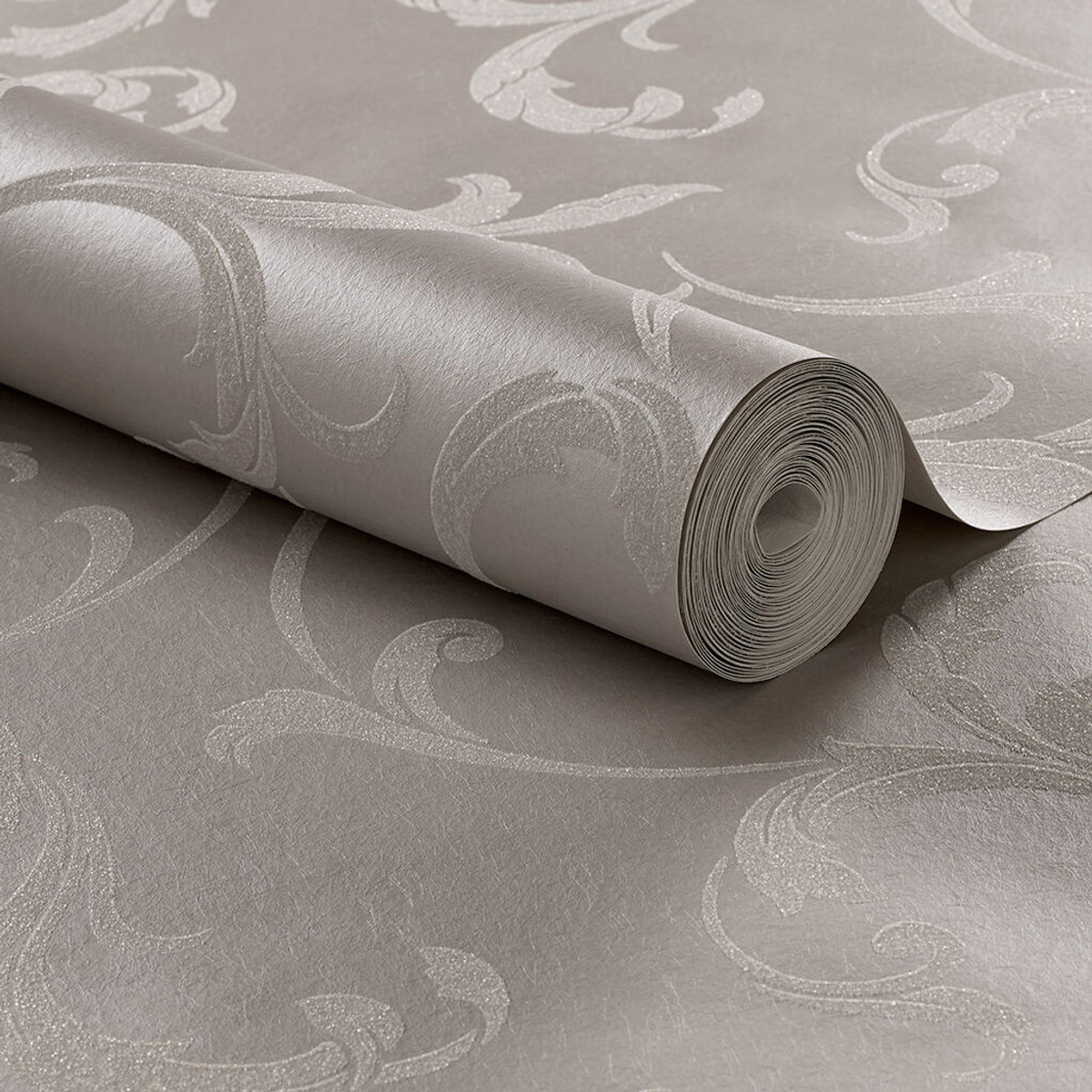 Baroque Bead Platinum Wallpaper