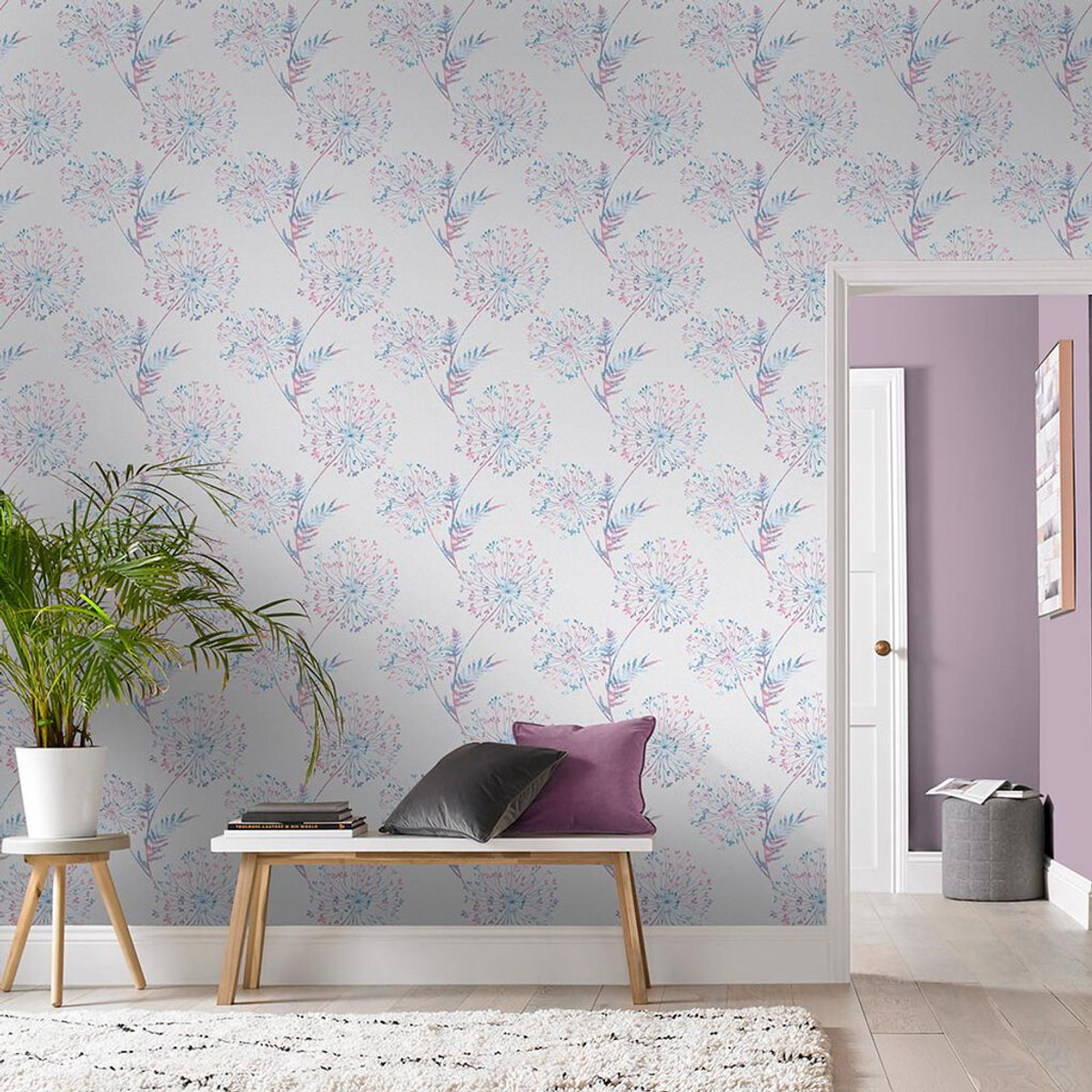 Wish Lilac & Grey Wallpaper | Grey Wallpaper | Graham & Brown