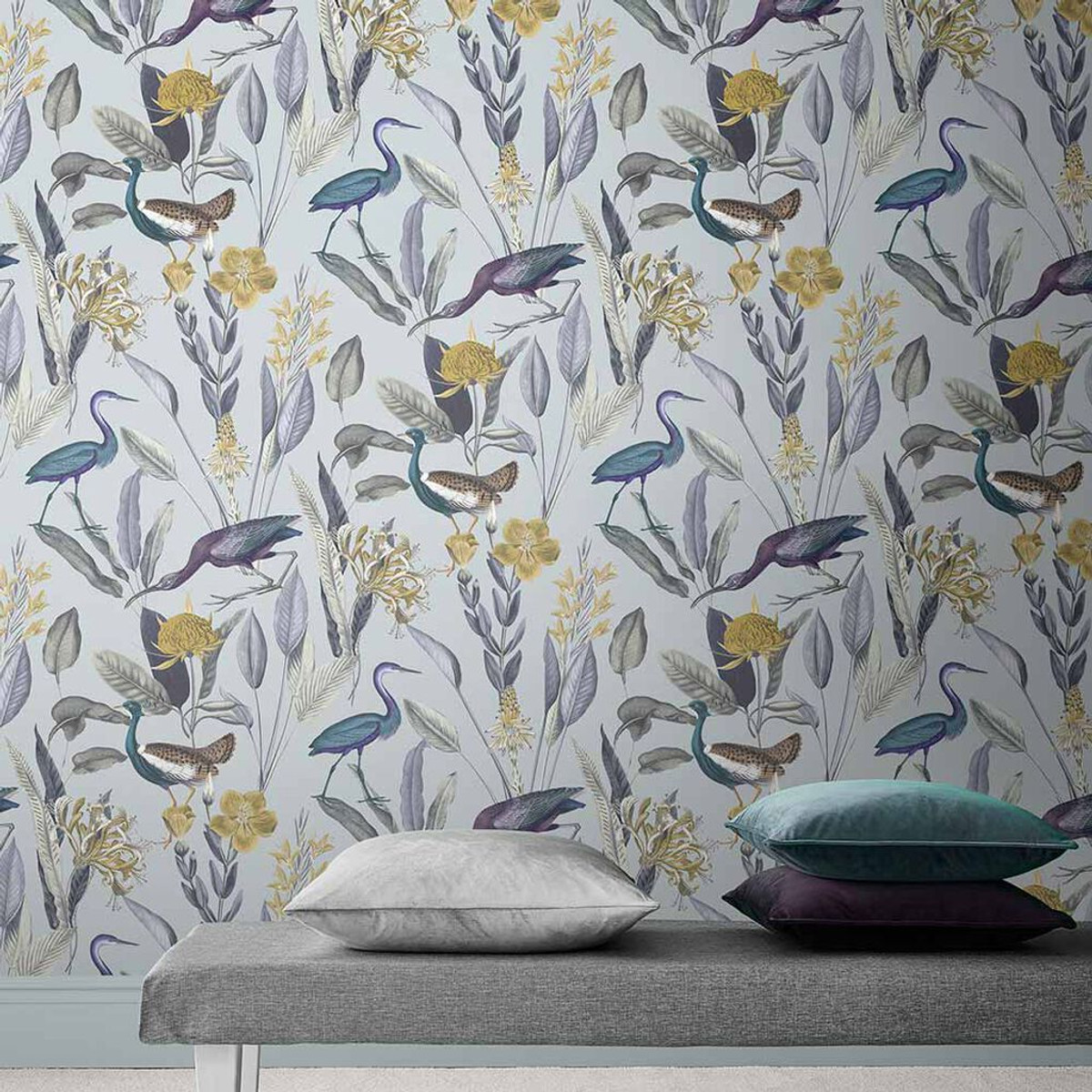 Meadow Dusk Wallpaper  Blue  Metallic  Graham  Brown