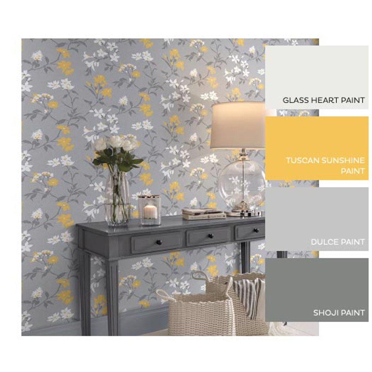 Aeris Grey & Yellow Wallpaper