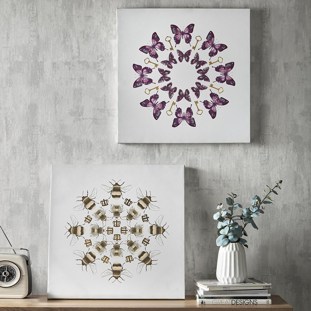 Beautiful Bees Printed Canvas Wall Art