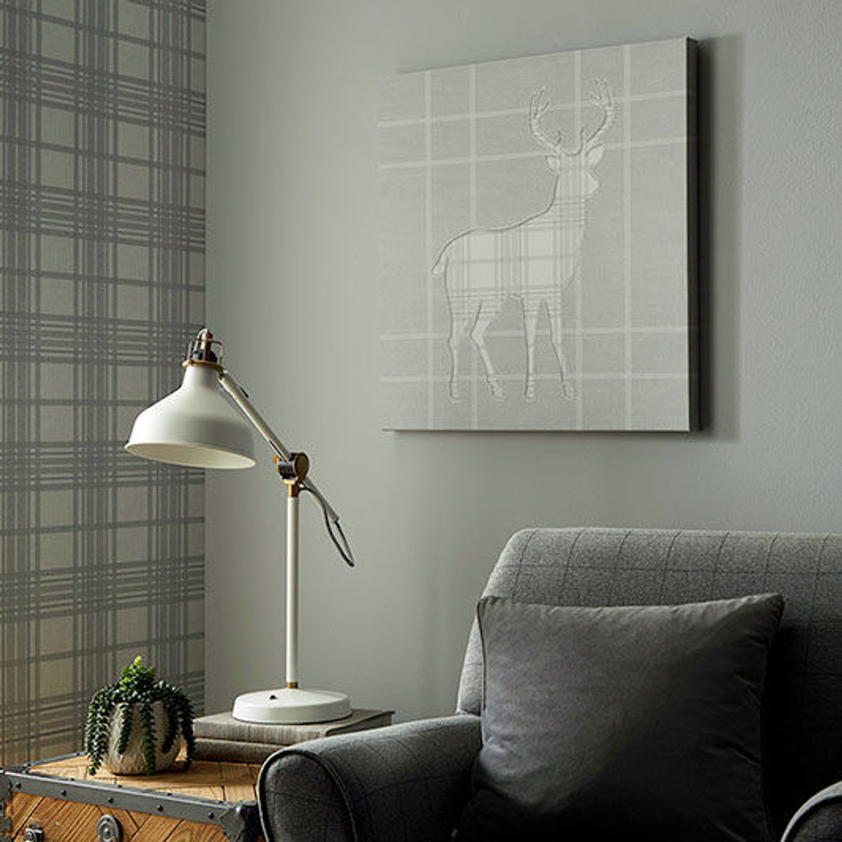 Tartan Stag Silhouette Wall Art