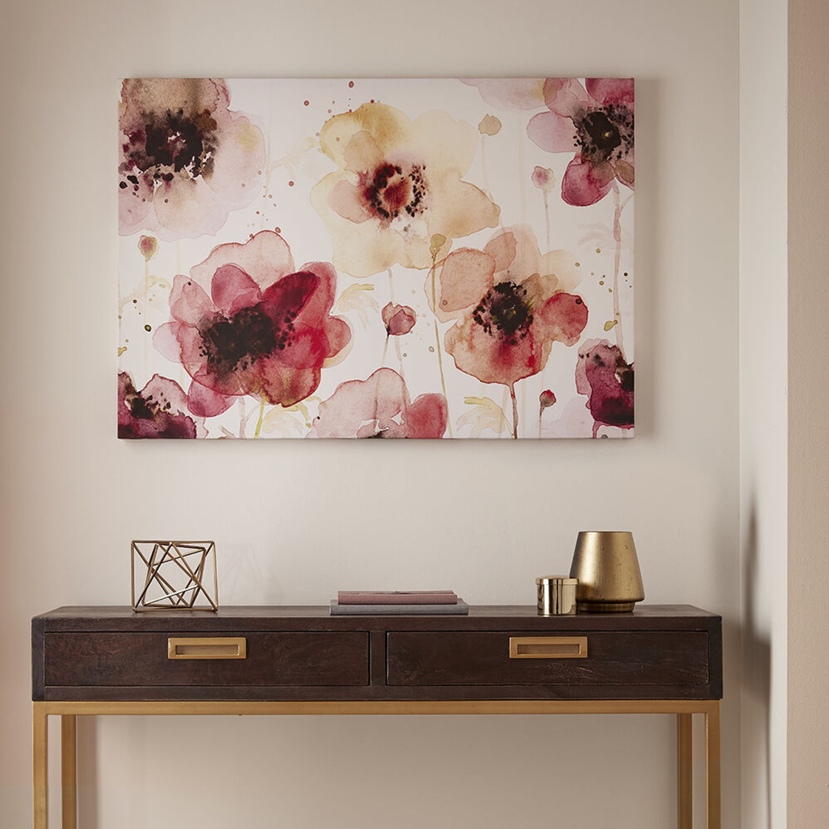 Painterly Blossoms Printed Canvas Wall Art