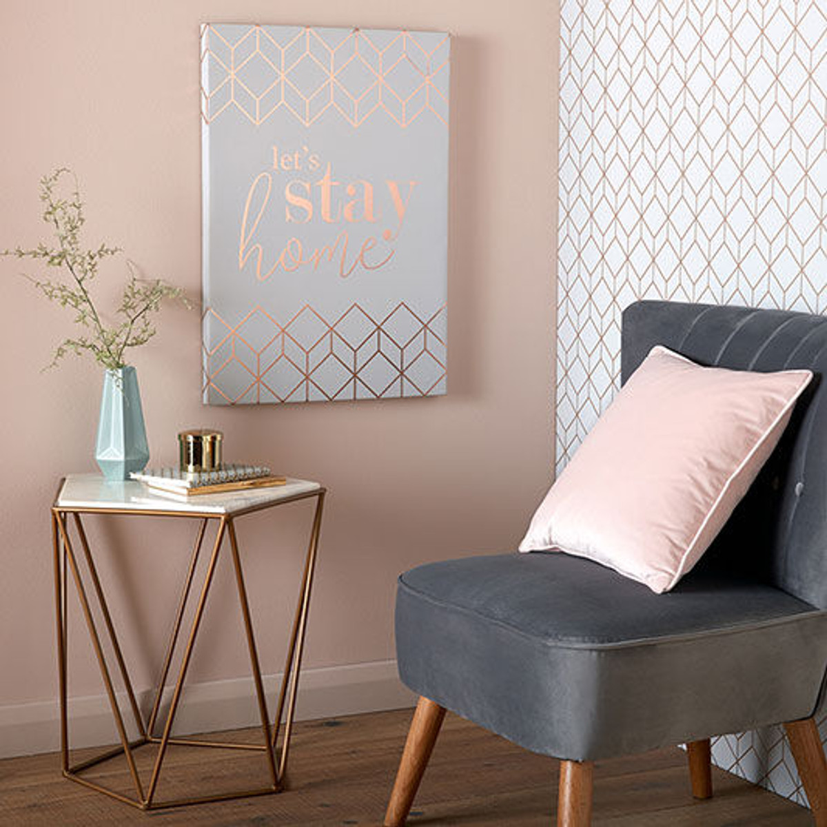 Let's Stay Home Printed Canvas Wall Art