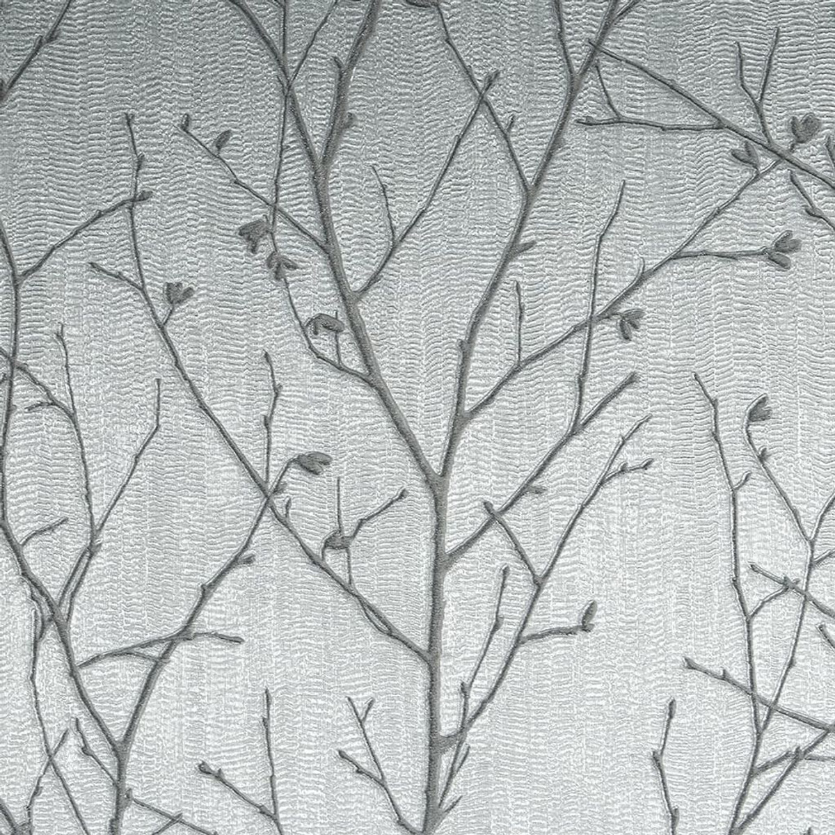 water silk sprig silver wallpaper