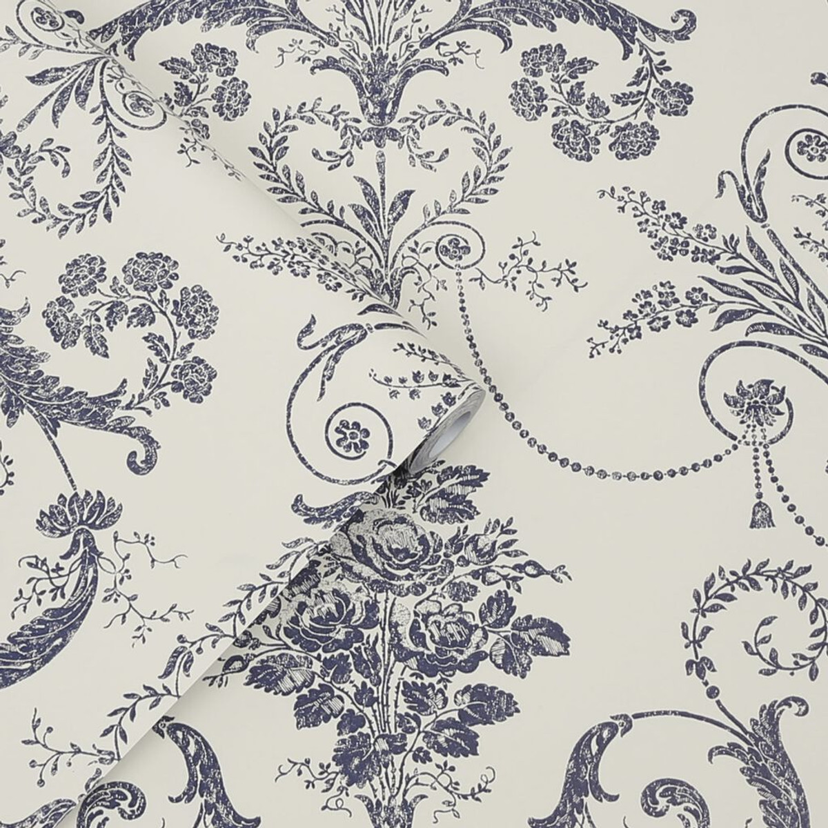 laura ashley josette off white & midnight wallpaper