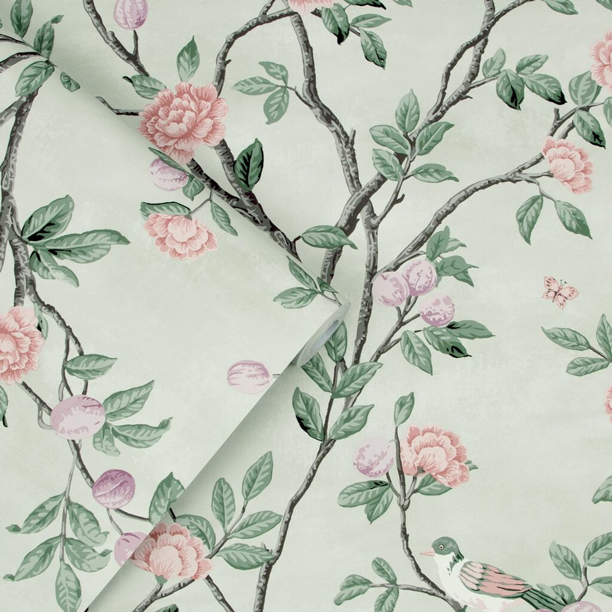 laura ashley eglantine eau de nil wallpaper