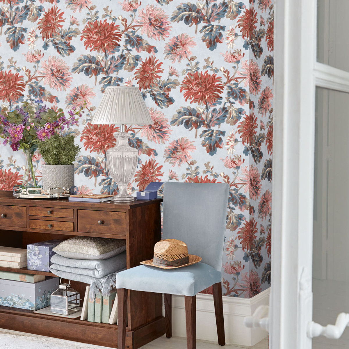 laura ashley maryam crimson wallpaper