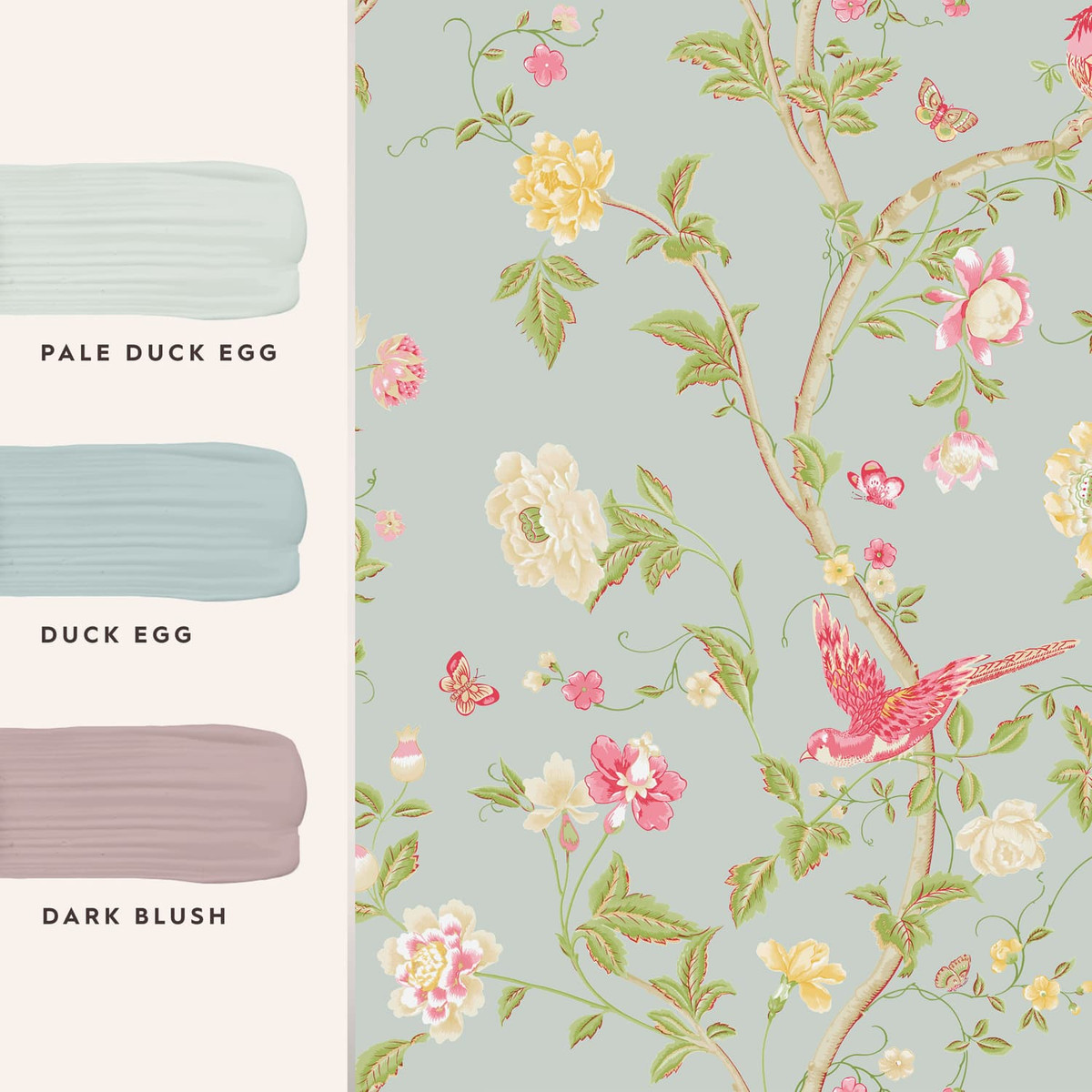 Laura Ashley Summer Palace Duck Egg Wallpaper