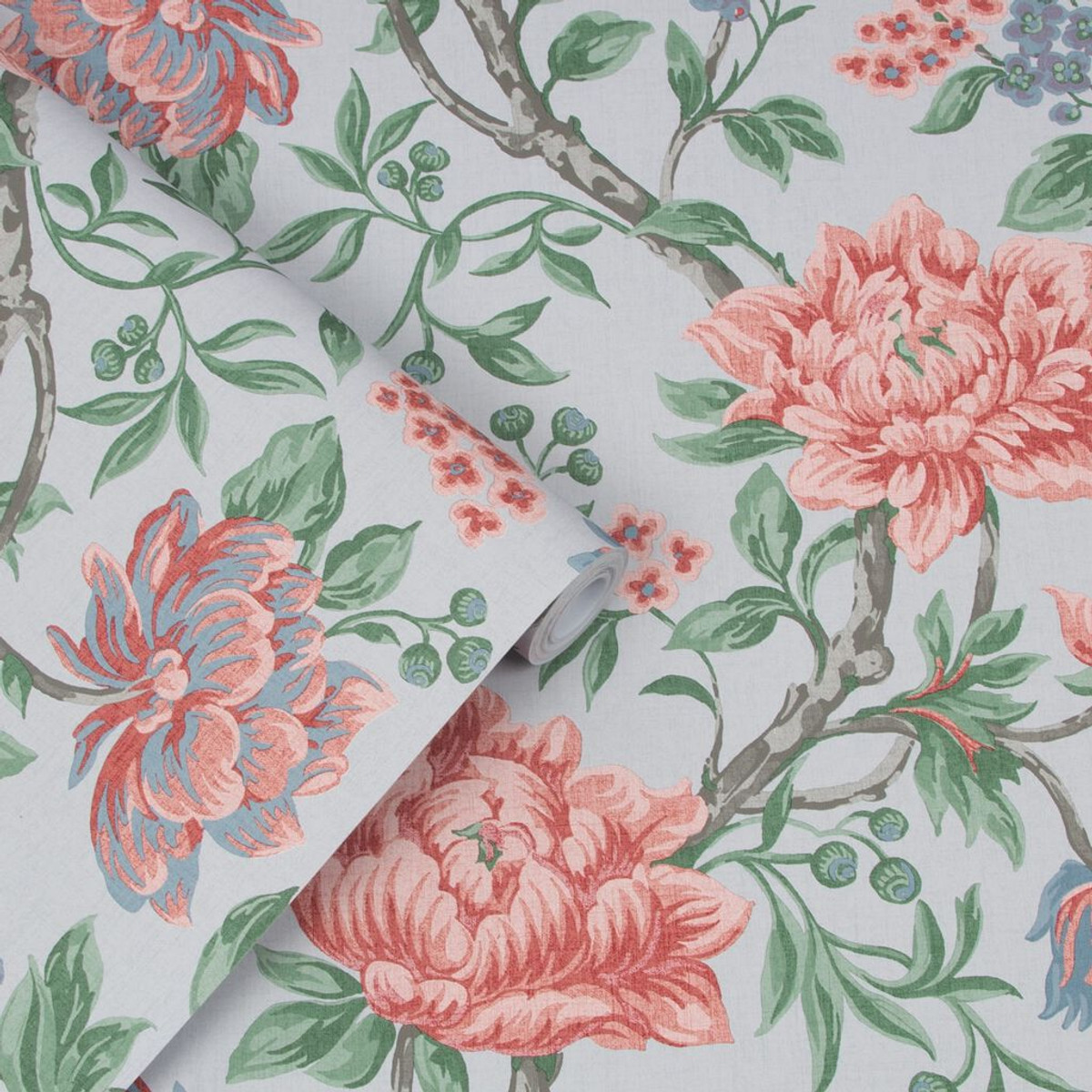 laura ashley tapestry floral slate grey wallpaper