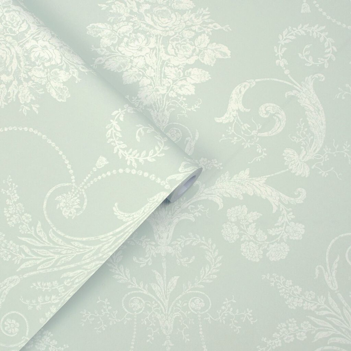 laura ashley josette duck egg wallpaper