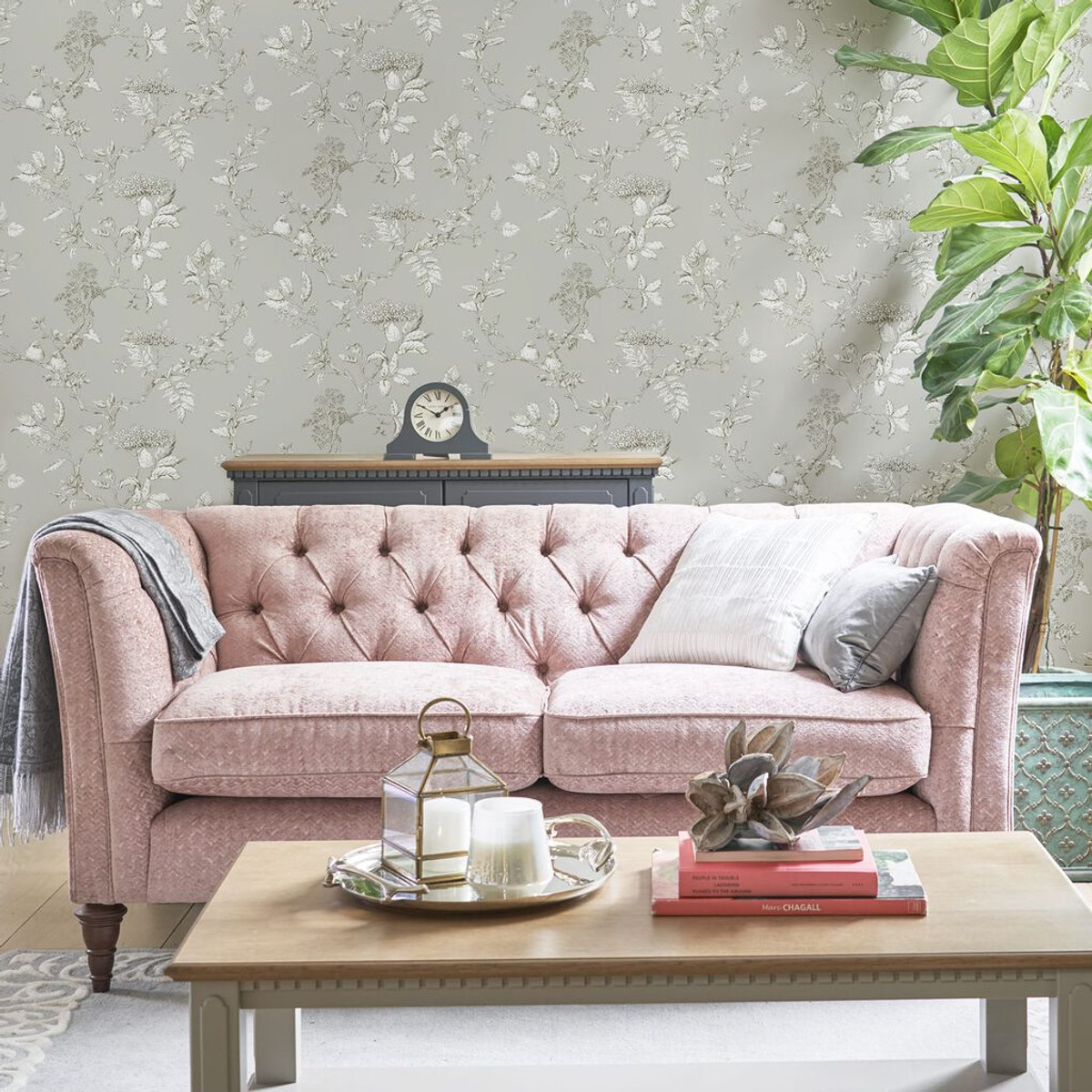 laura ashley elderwood steel wallpaper