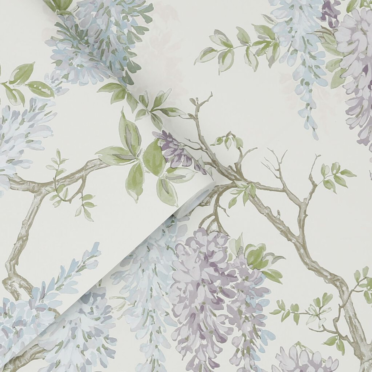 laura ashley wisteria garden pale iris wallpaper