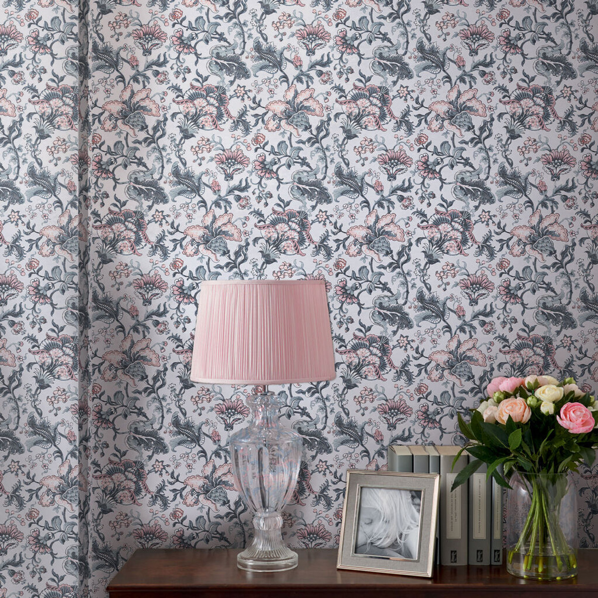 laura ashley portia pale slate wallpaper