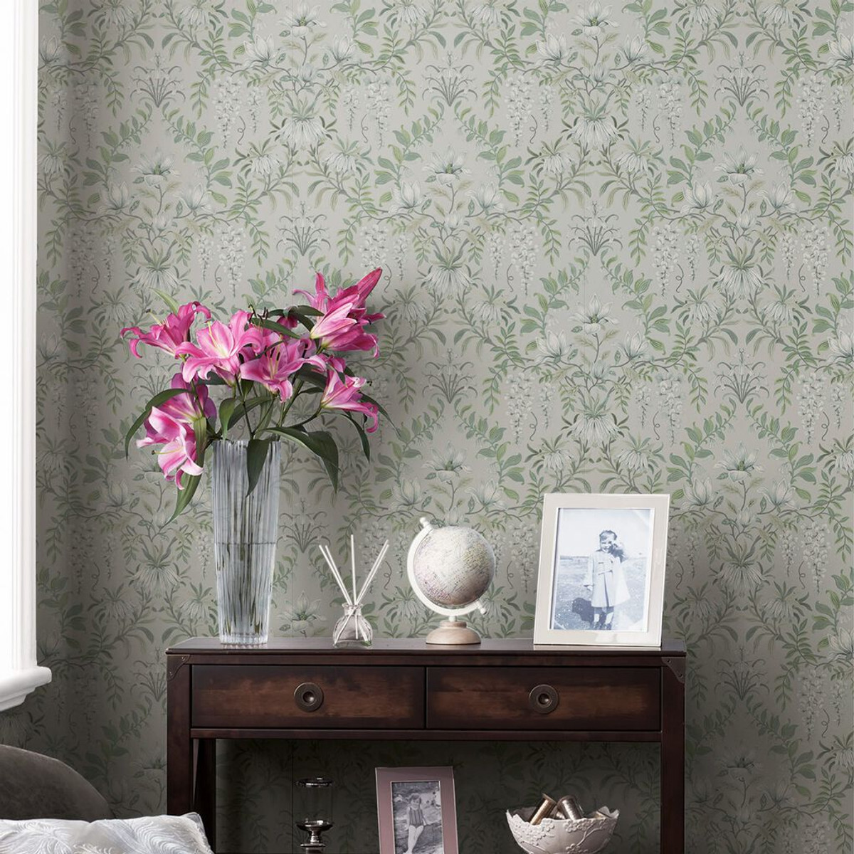 Laura Ashley Parterre Sage Wallpaper