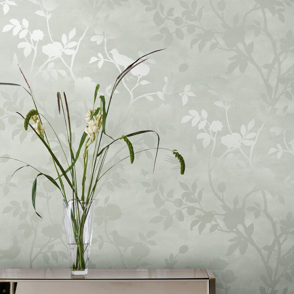 laura ashley eglantine silhouette eau de nil wallpaper