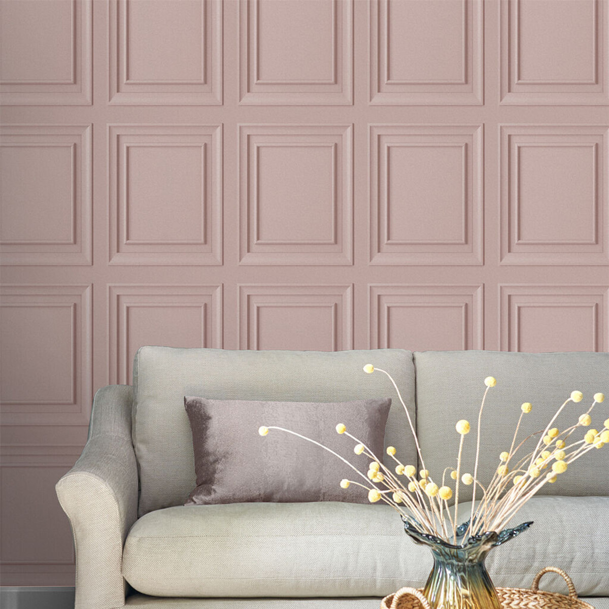 Laura Ashley Redbrook Wood Panel Blush Wallpaper