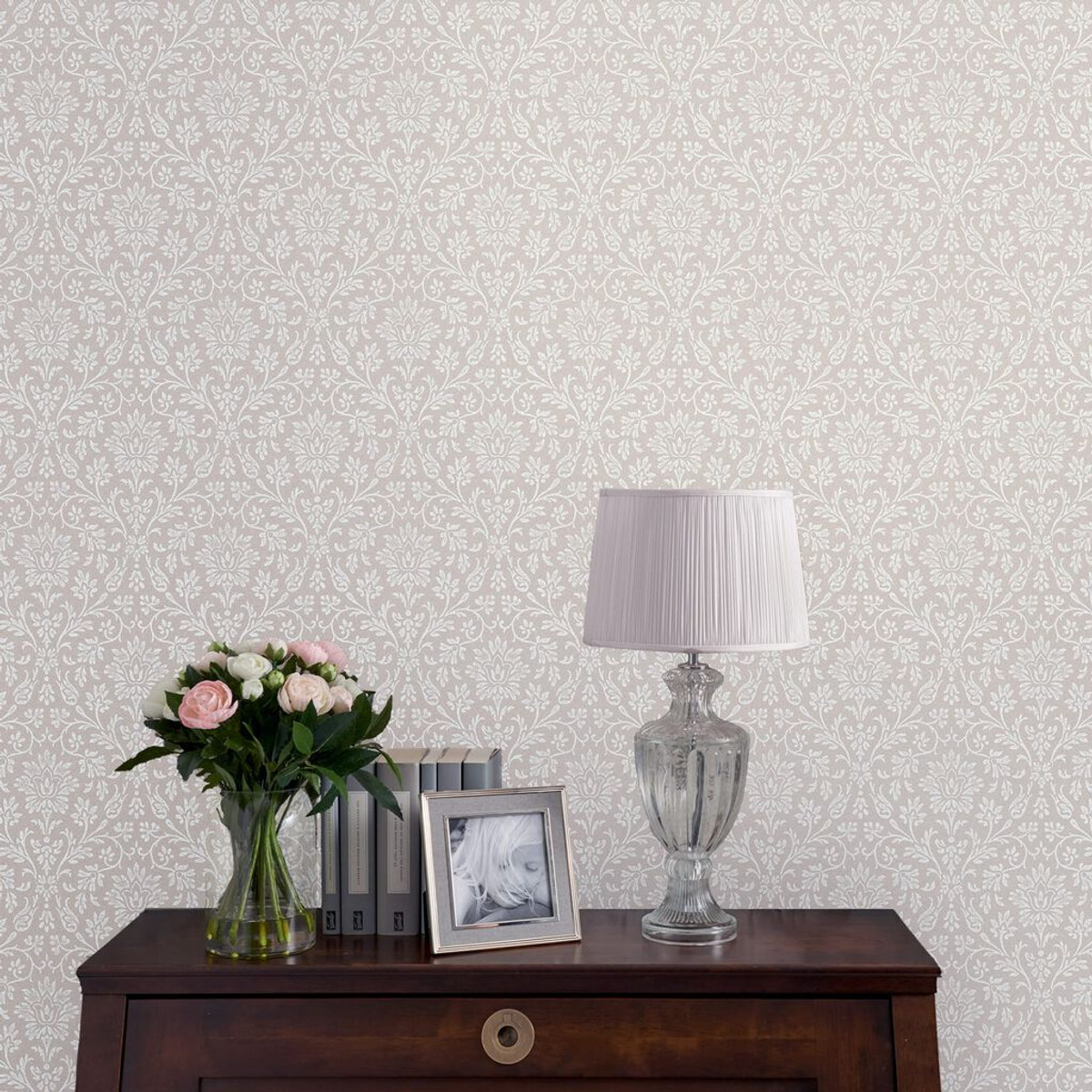 laura ashley annecy dove grey wallpaper