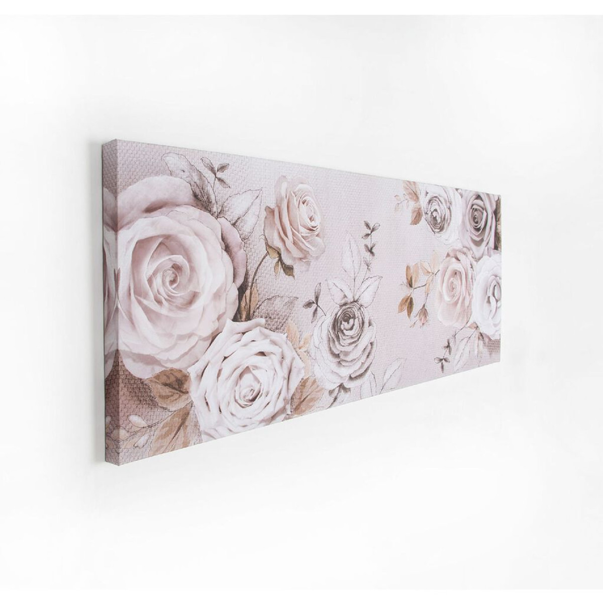 mixed media rose trail printed canvas wall art