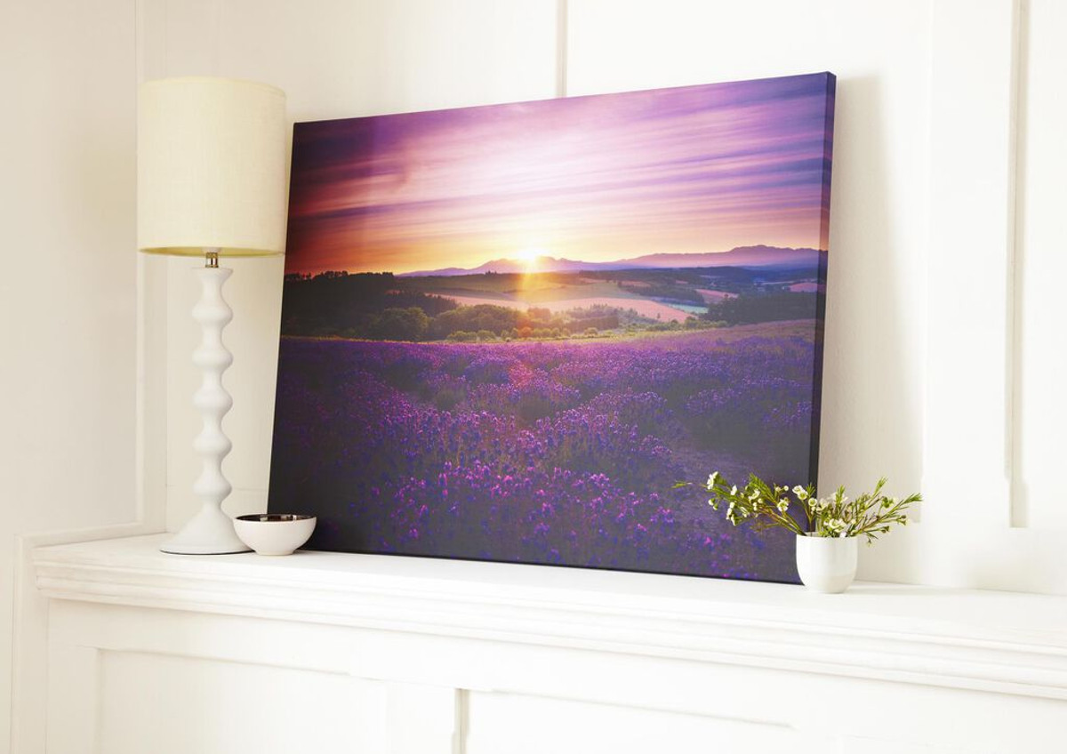 lavender sunset printed canvas wall art