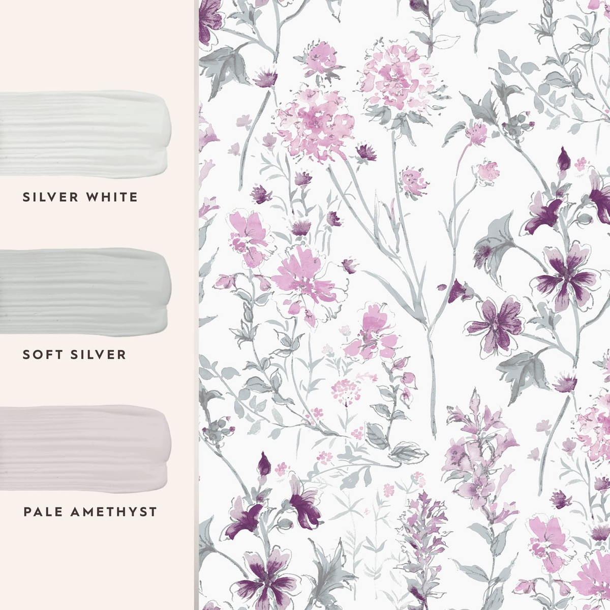 Laura Ashley Wild Meadow Pale Iris Wallpaper