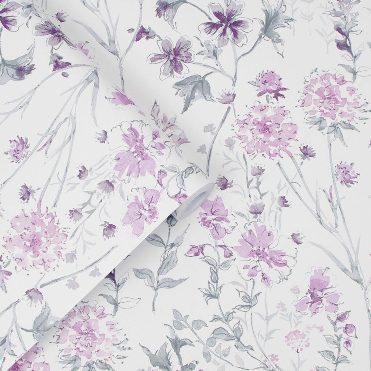 laura ashley wild meadow pale iris wallpaper