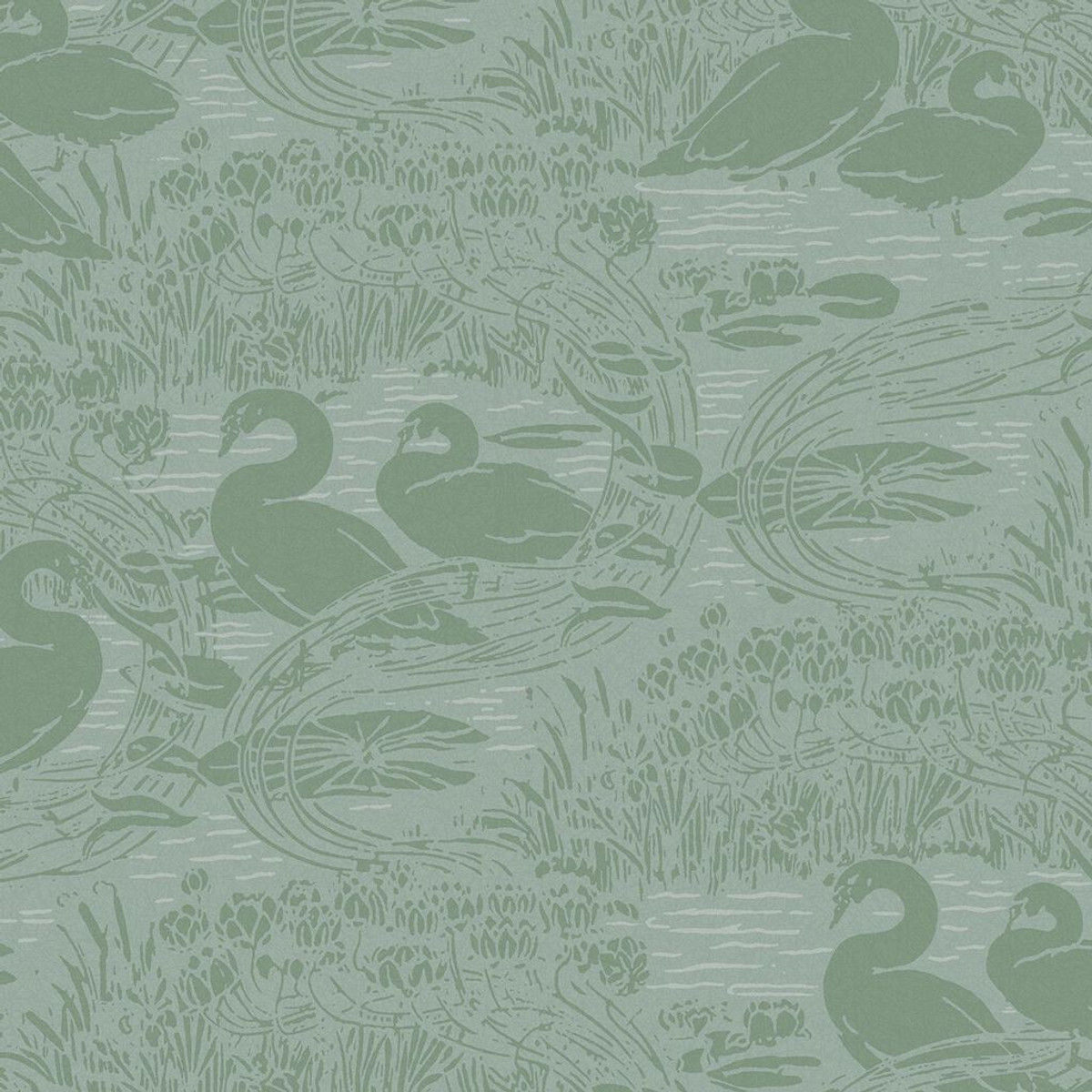 laura ashley swans jade green wallpaper