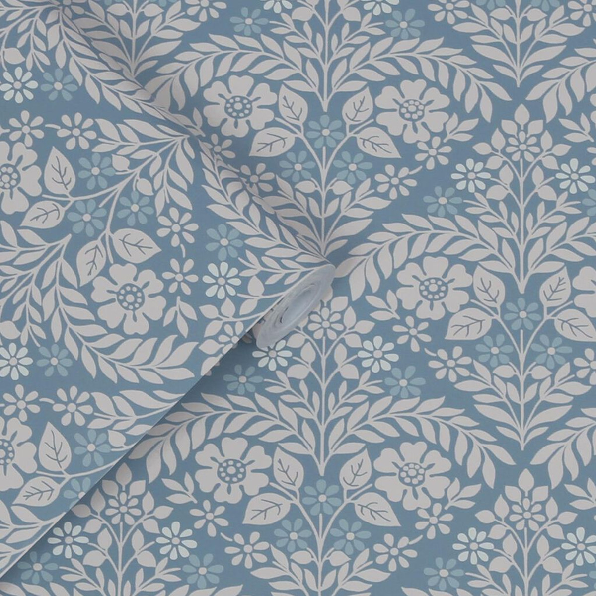 laura ashley margam newport blue wallpaper