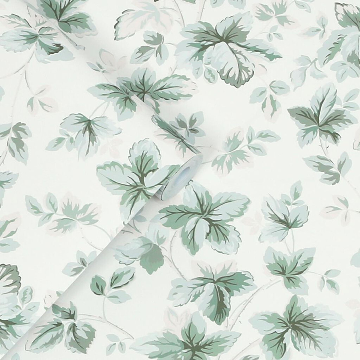 laura ashley autumn leaves sage green wallpaper