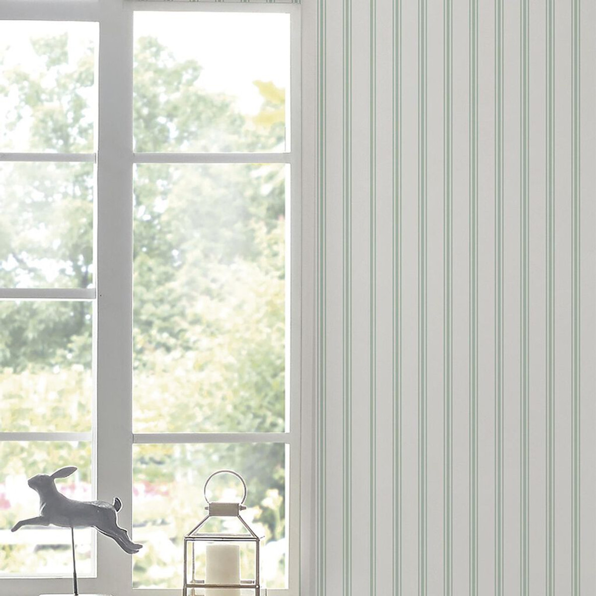 laura ashley farnworth stripe sage green wallpaper