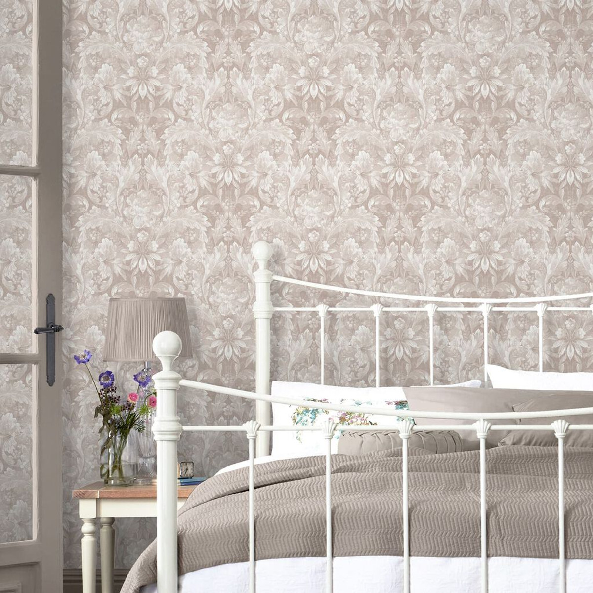 Laura Ashley Apolline Dove Grey Wallpaper