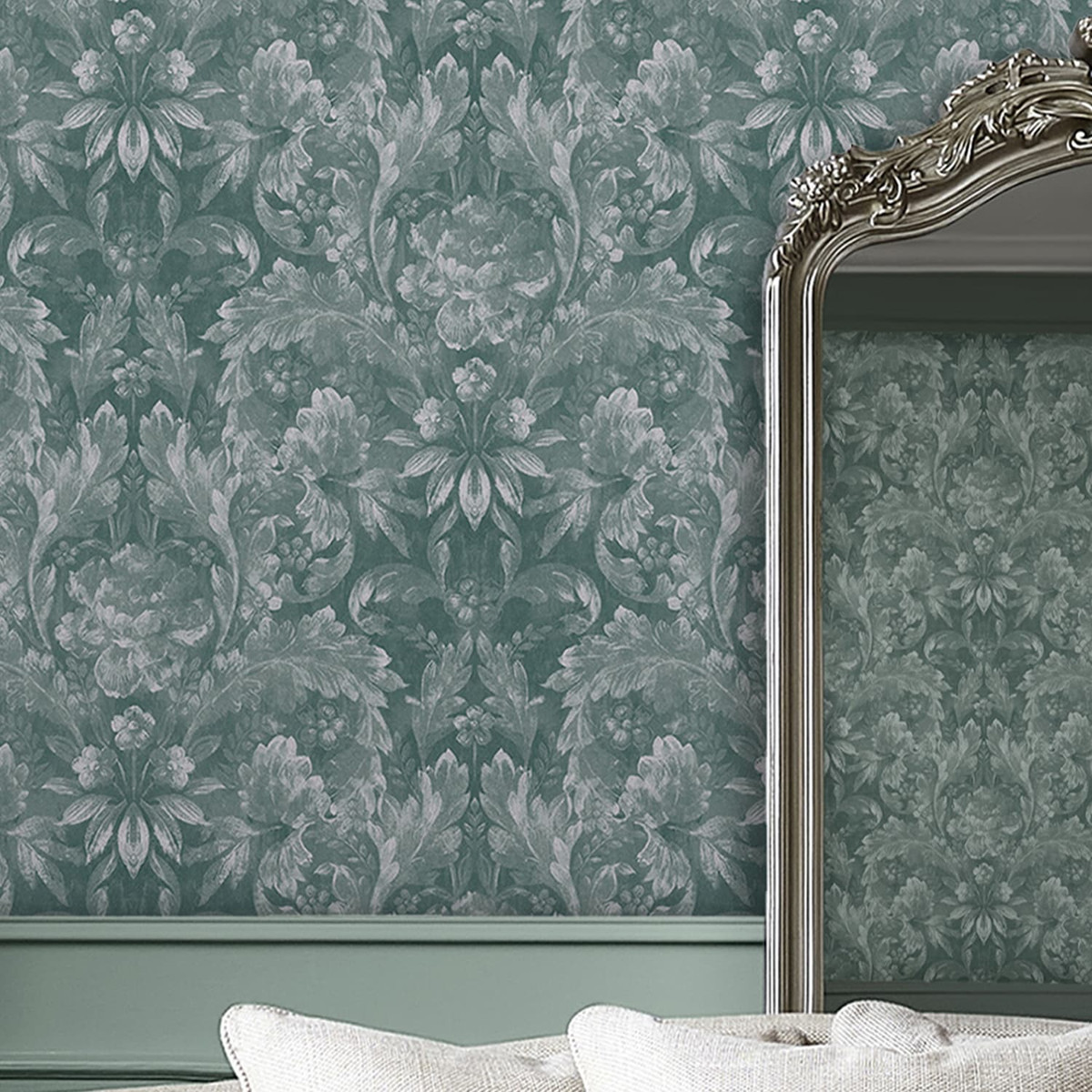 Laura Ashley Apolline Jade Green Wallpaper