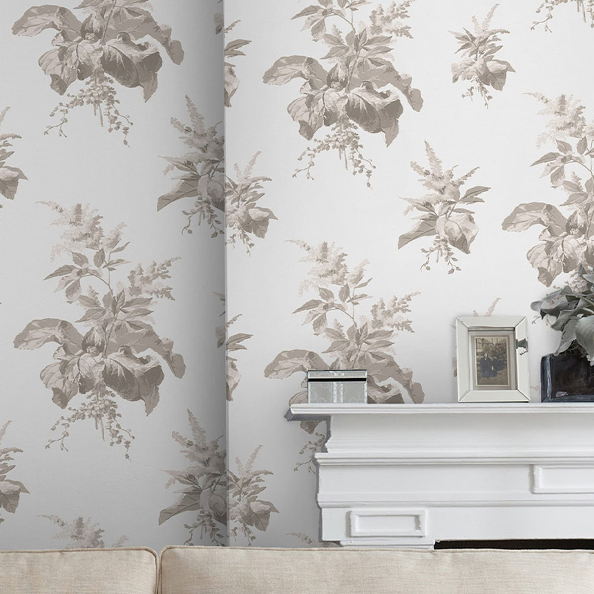 Laura Ashley Narberth Dove Gray Wallpaper