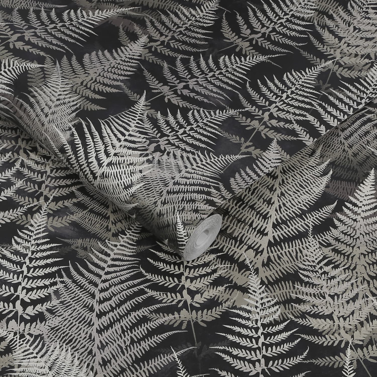 Woodland Fern Charcoal Wallpaper