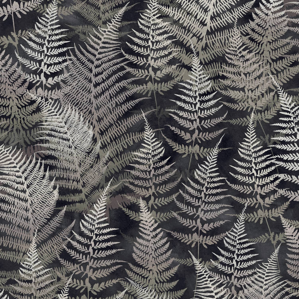 Woodland Fern Charcoal Wallpaper