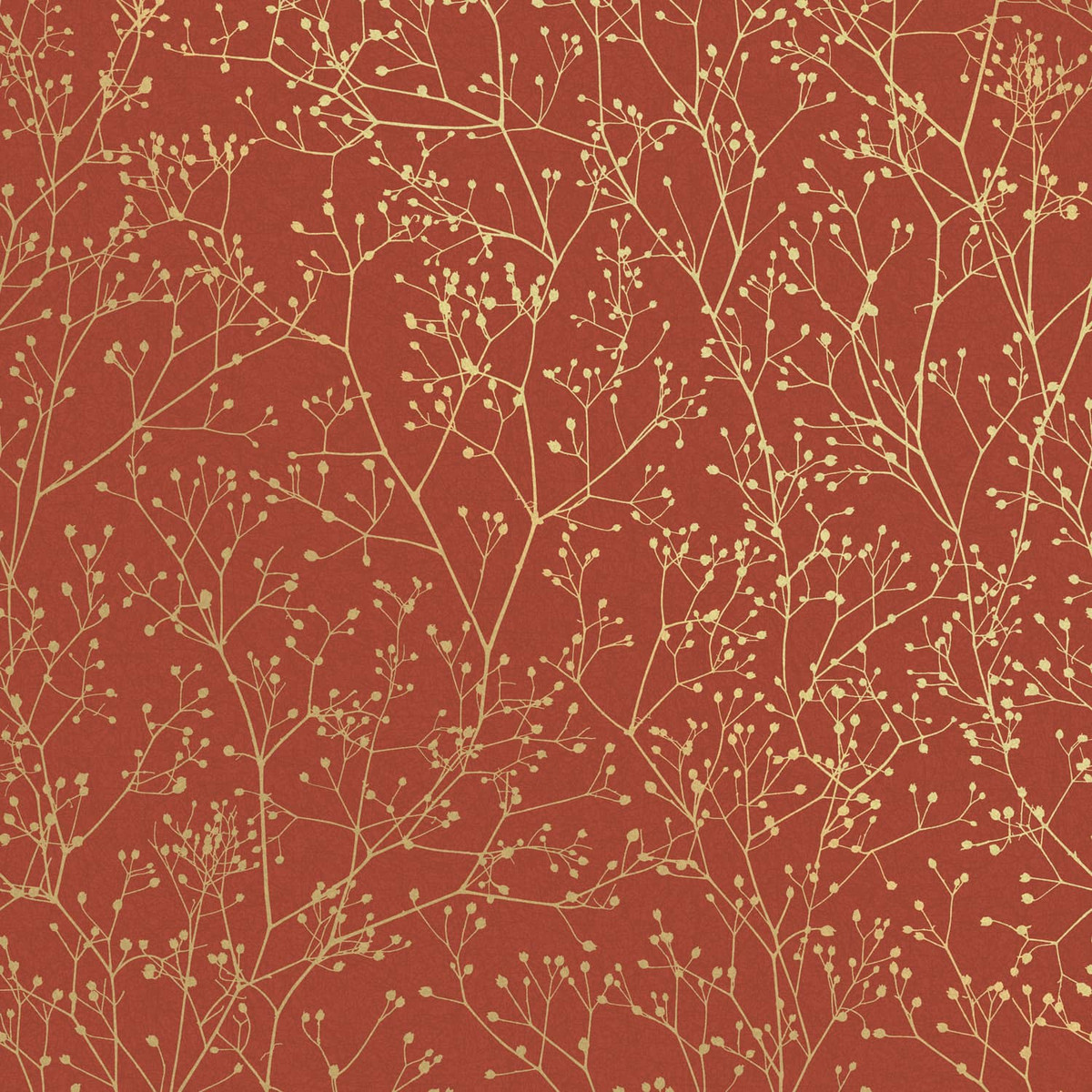 Papier Peint Gypsophila Paprika et Or