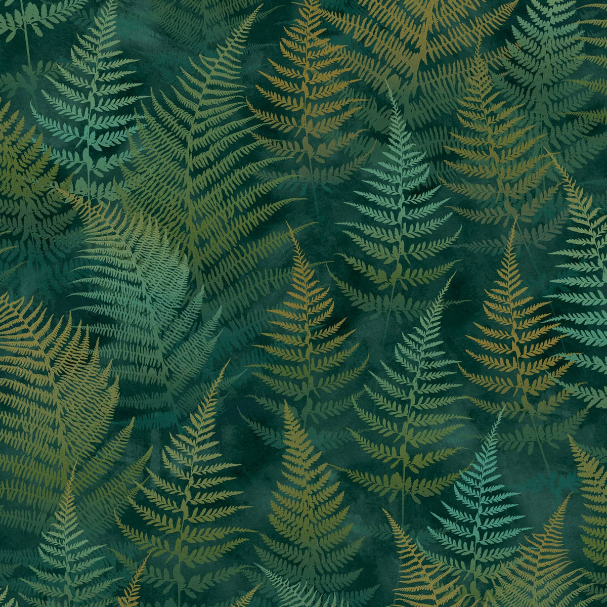 Woodland Fern Emerald Wallpaper