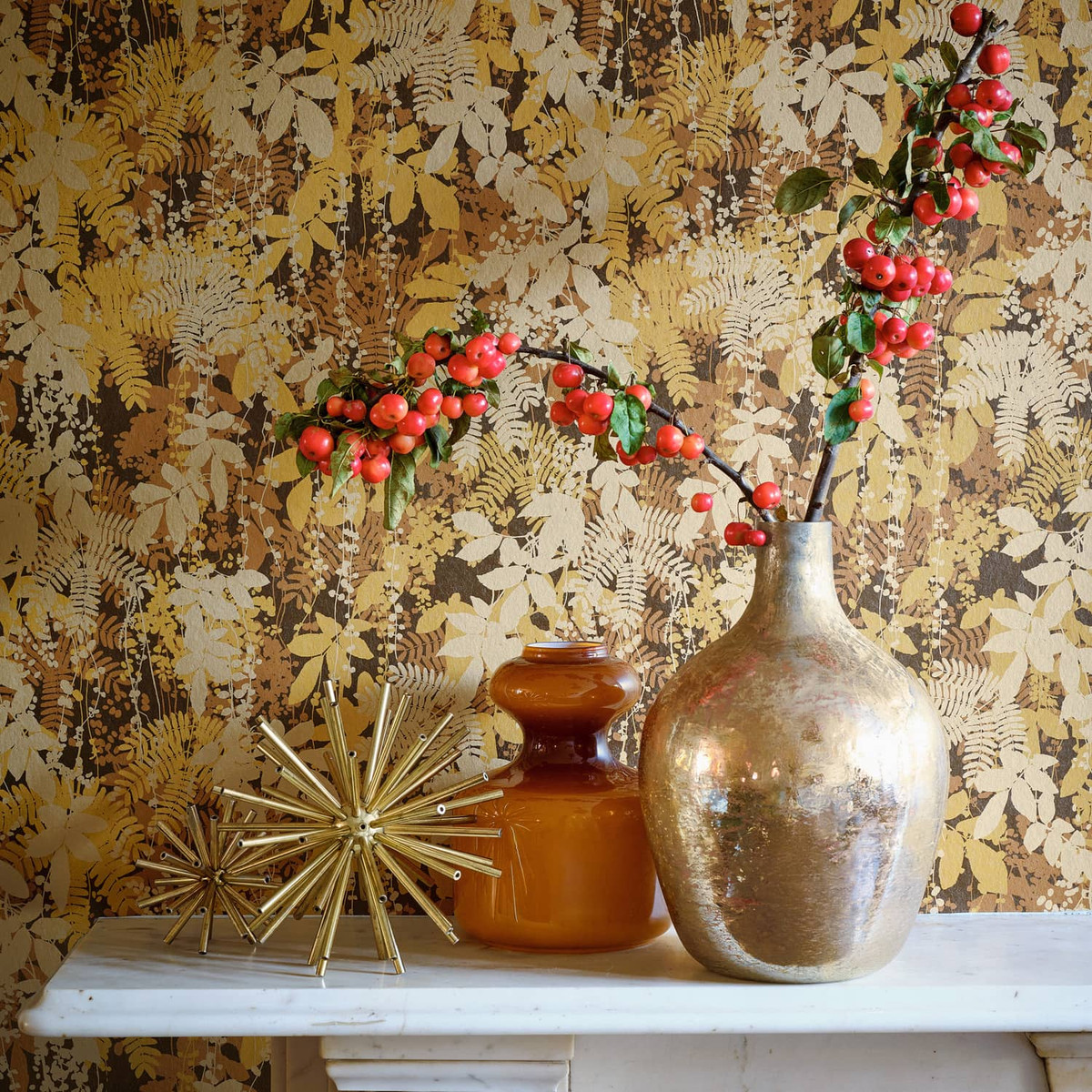 Canopy Antique Gold Wallpaper by Clarissa Hulse