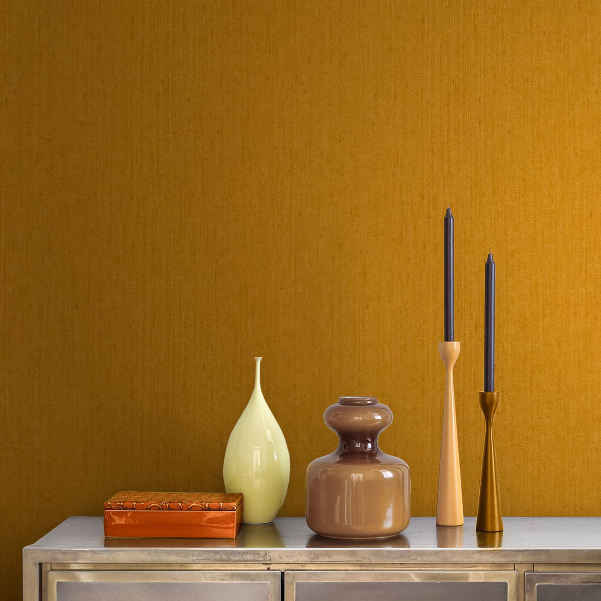 Tisbury Yellow Ochre Wallpaper by Clarissa Hulse