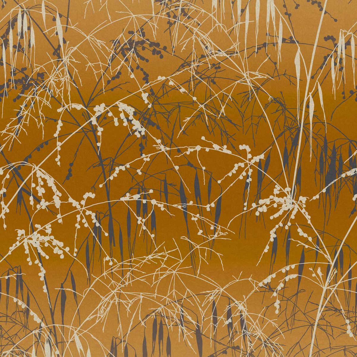 Papier Peint Meadow Grass Ocre Jaune et Or Doux