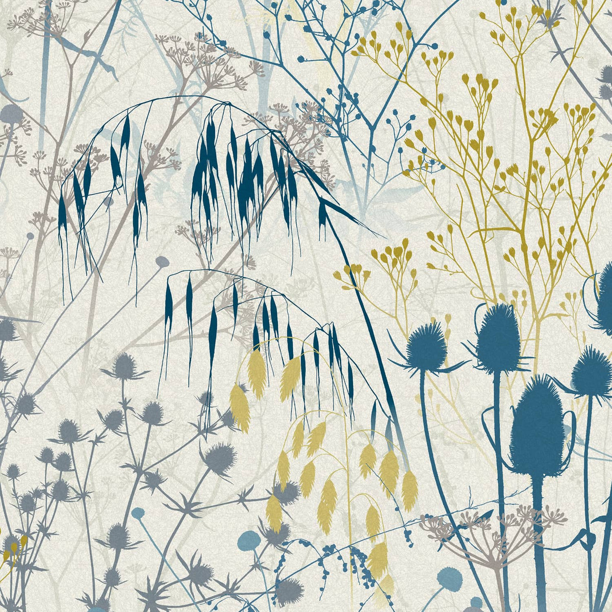 Summer Border Blue Wallpaper by Clarissa Hulse